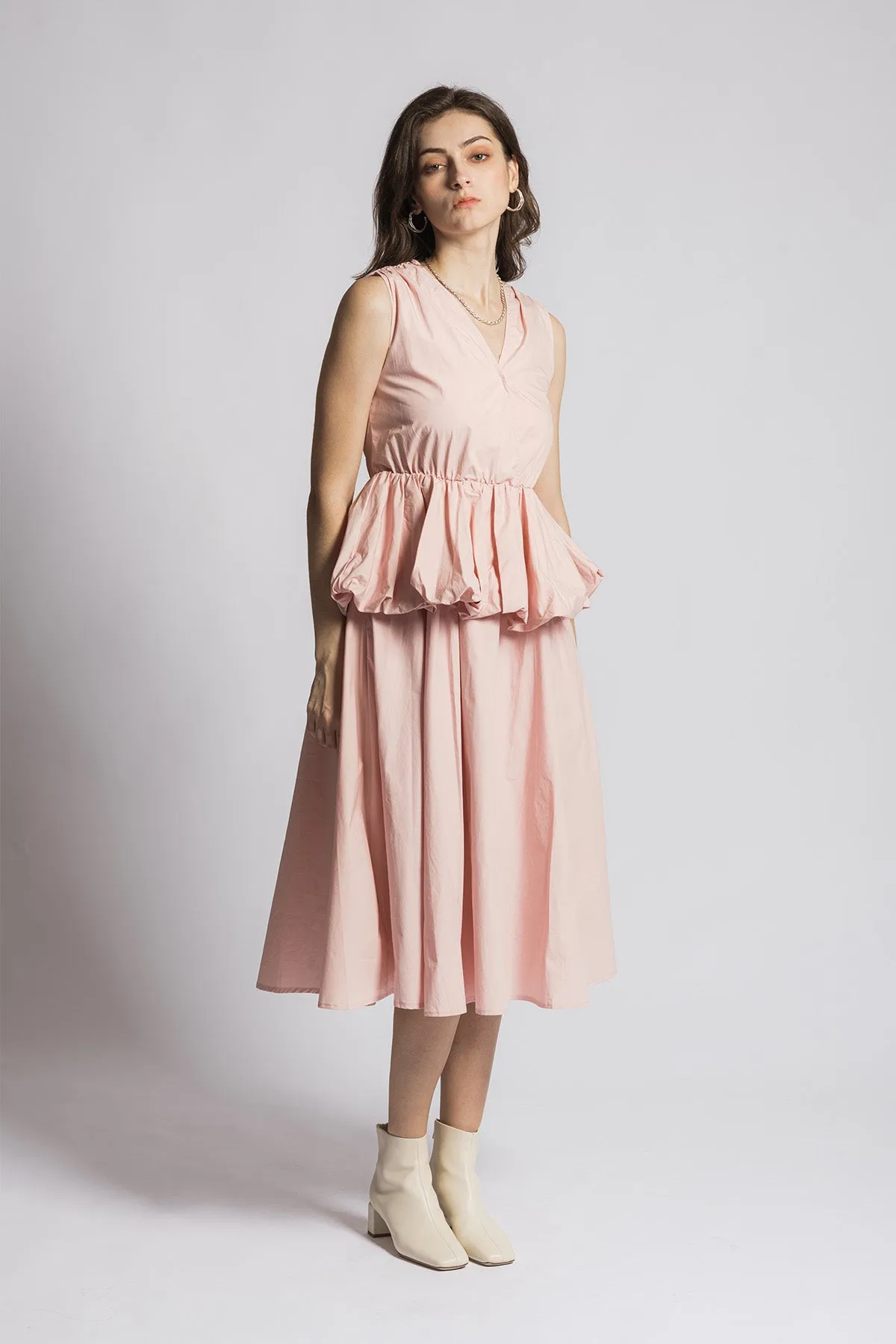 Feavette Sleeveless Peplum Maxi Dress