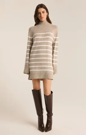 Fin Stripe Turtleneck Sweater Mini Dress