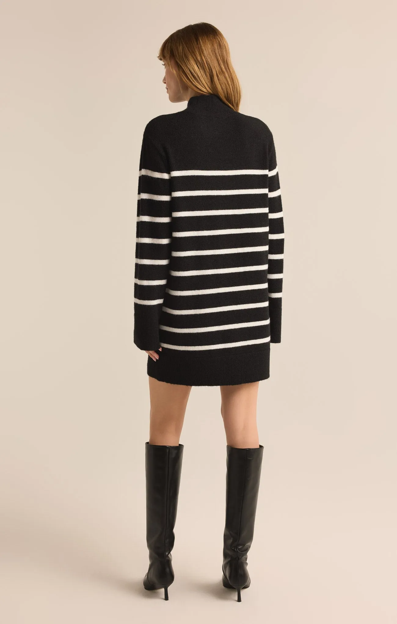 Fin Stripe Turtleneck Sweater Mini Dress