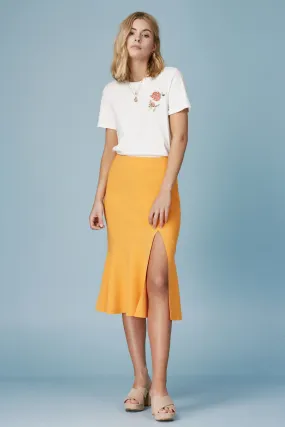 Finders Keepers Tribute Orange Midi Skirt