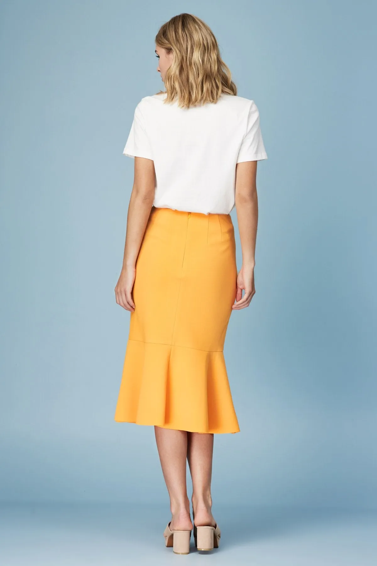 Finders Keepers Tribute Orange Midi Skirt