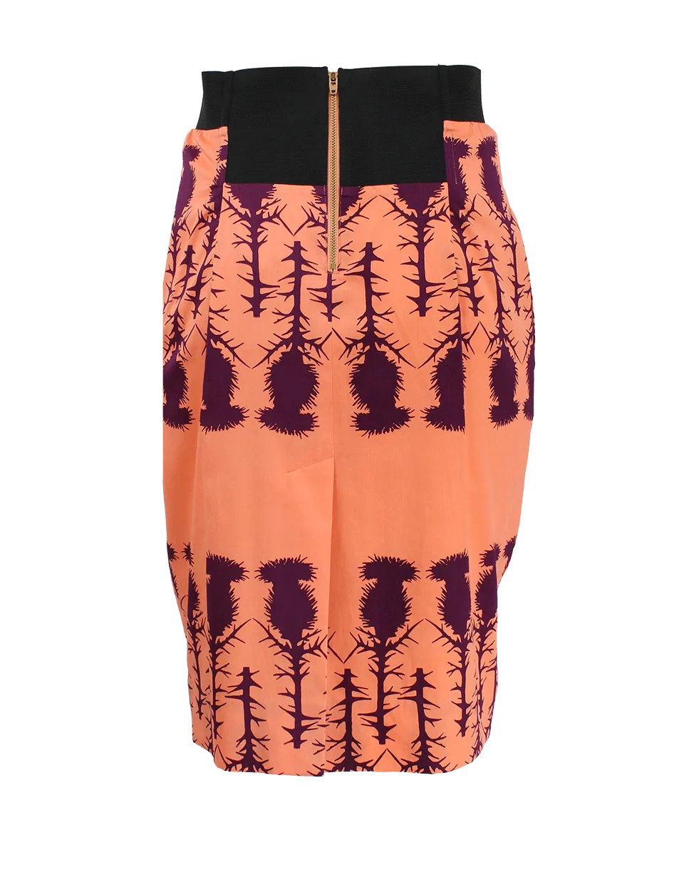 Fit Print Pencil Skirt