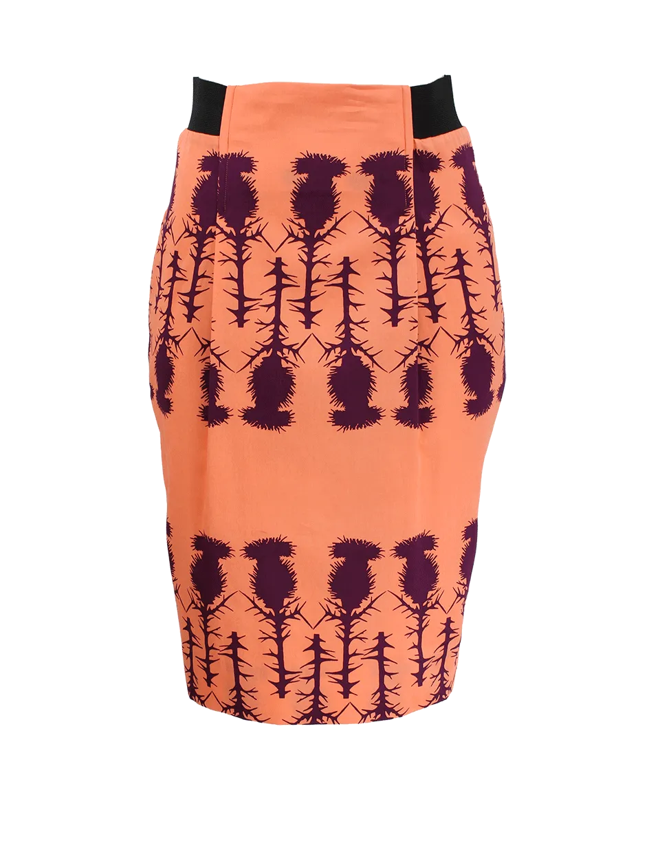 Fit Print Pencil Skirt