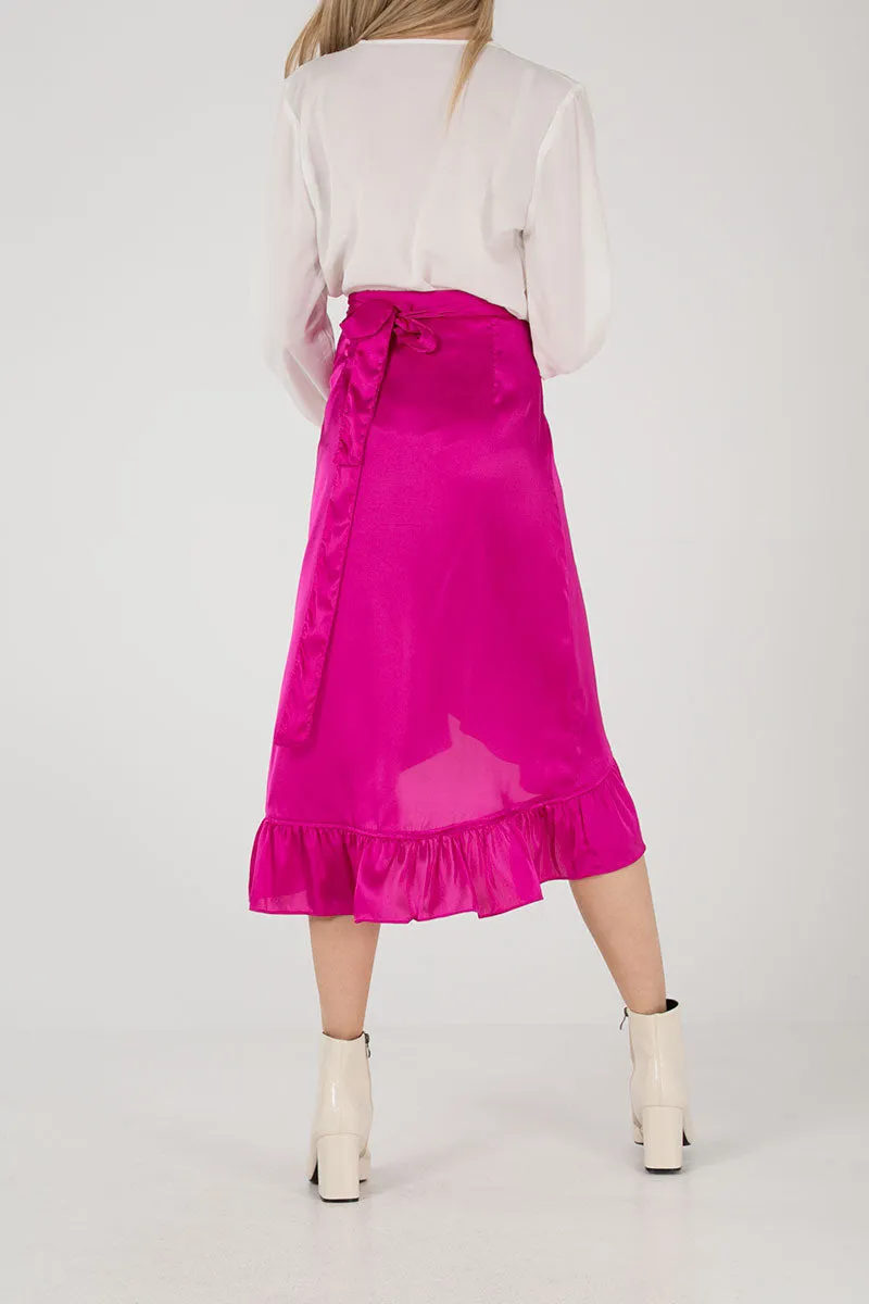 Frill Hem Wrap Skirt