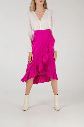 Frill Hem Wrap Skirt