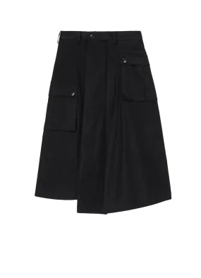 GABARDINE R-WIDE TUCK CARGO SKIRT