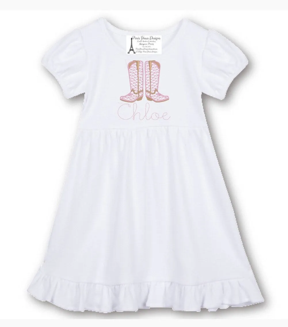 Girls Boots Monogram Dress