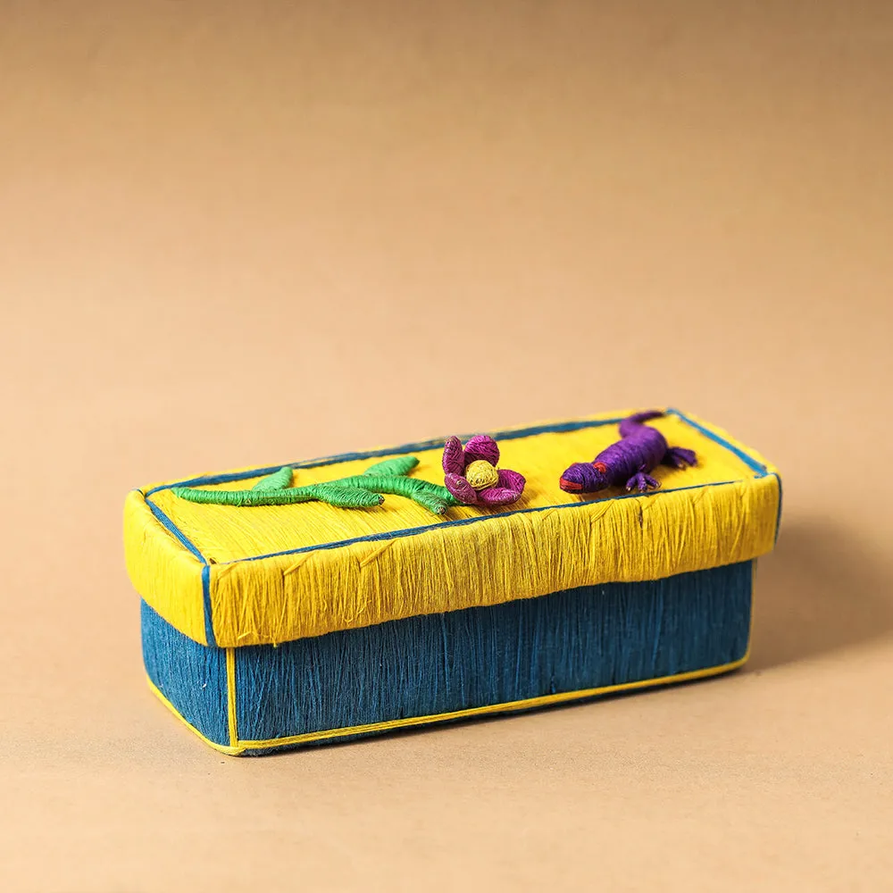 Handmade Coir Pen-Pencil Box - Lizard with Flower