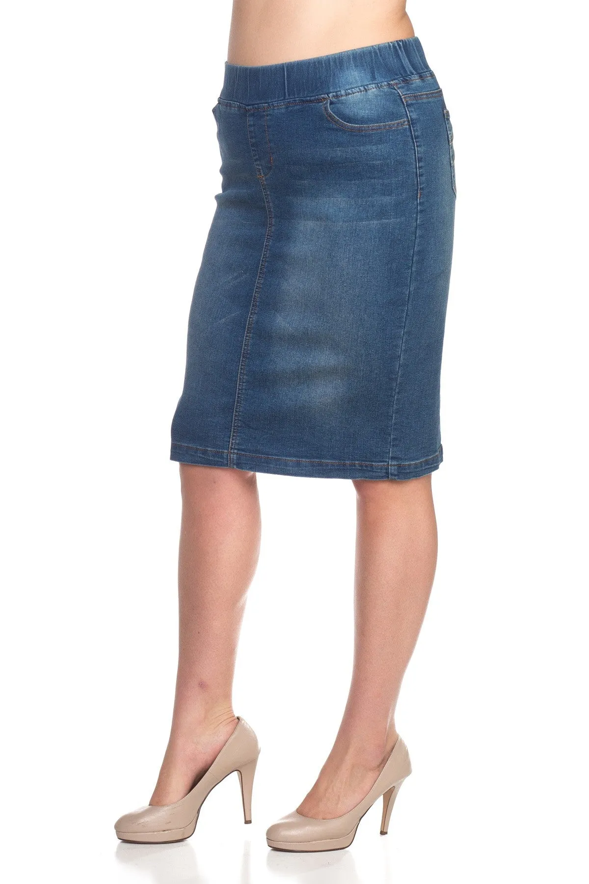 Hazel Denim Skirt Plus