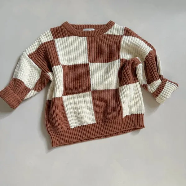 Hunter   Rose: Aspen Kids Jumper - Checkerboard