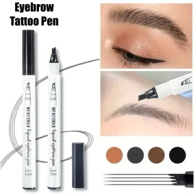 Instant Eyebrow Pen With 4 Tips Waterproof Long-lasting Brow Gel Tinted Pen For Eyes Makeup