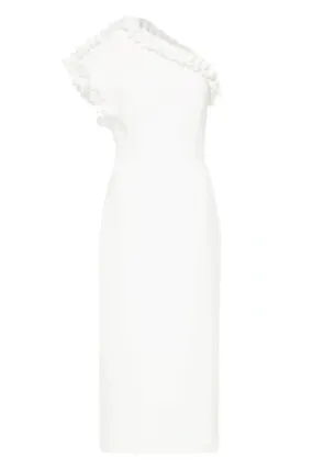 Ivory Baci One Shoulder Midi Dress