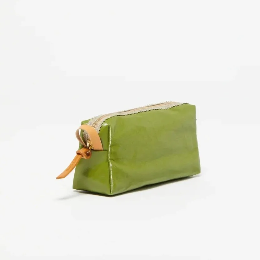 Jack Gomme Paris Blush Linen Pouch Green