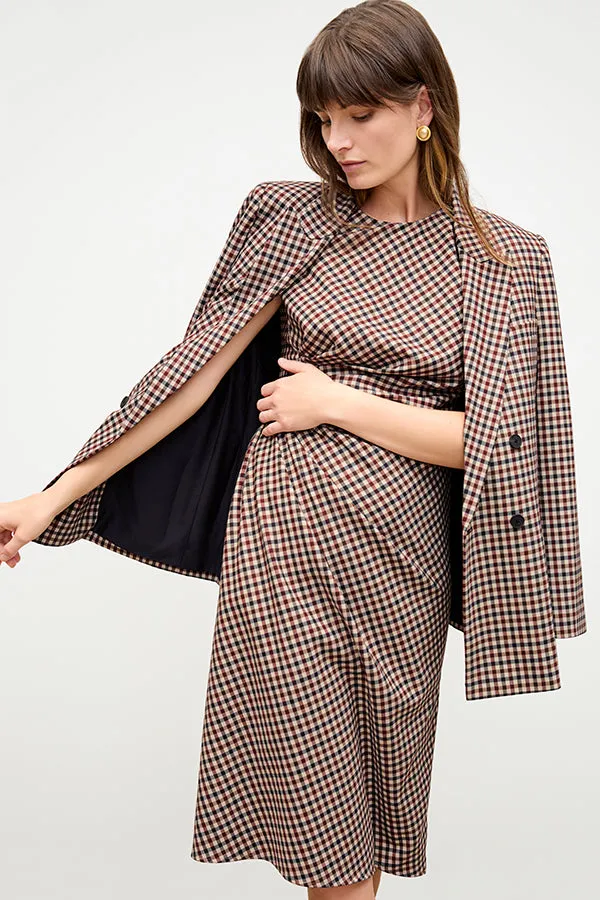 Jeannine Dress - Windowpane Sharkskin :: Windowpane Multi