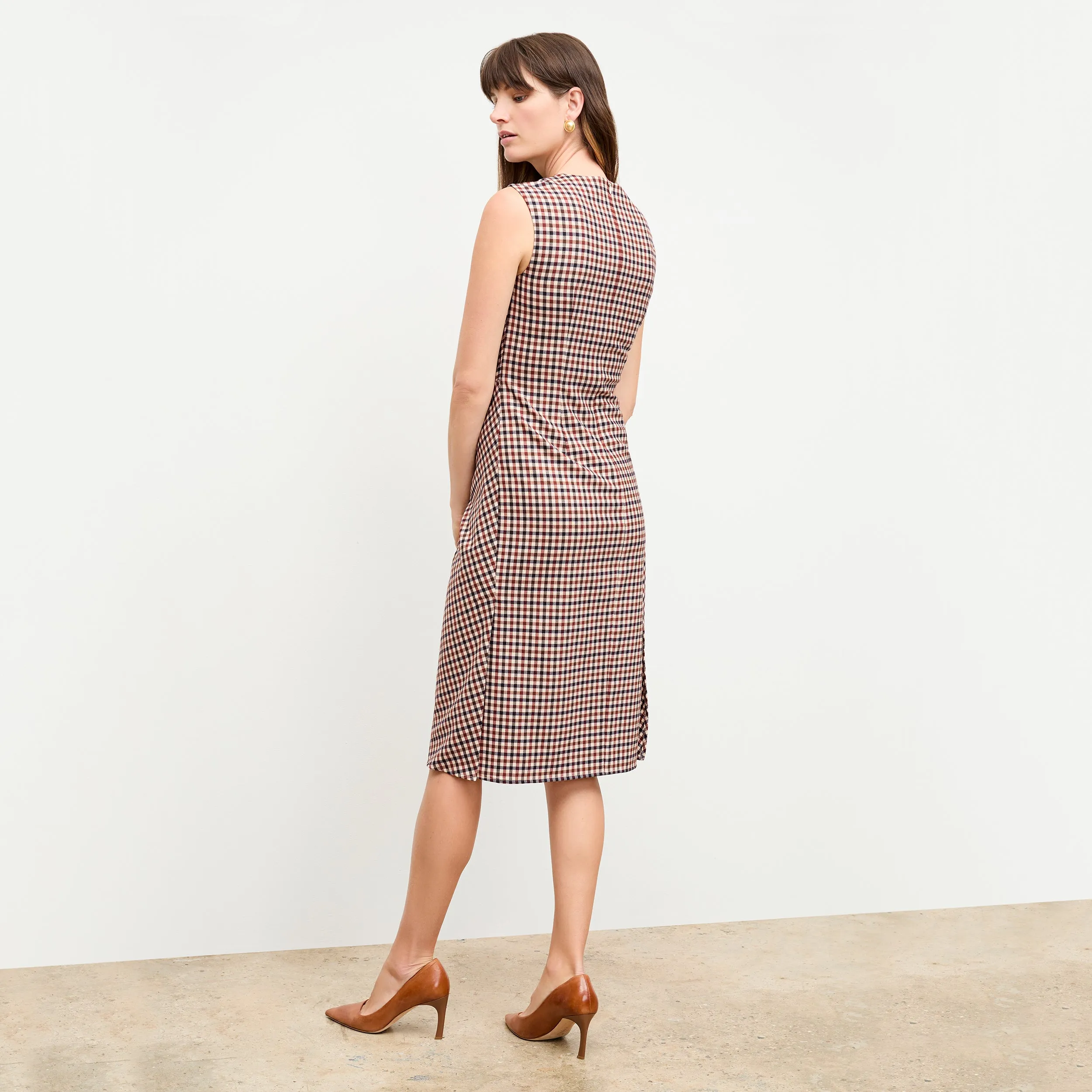 Jeannine Dress - Windowpane Sharkskin :: Windowpane Multi