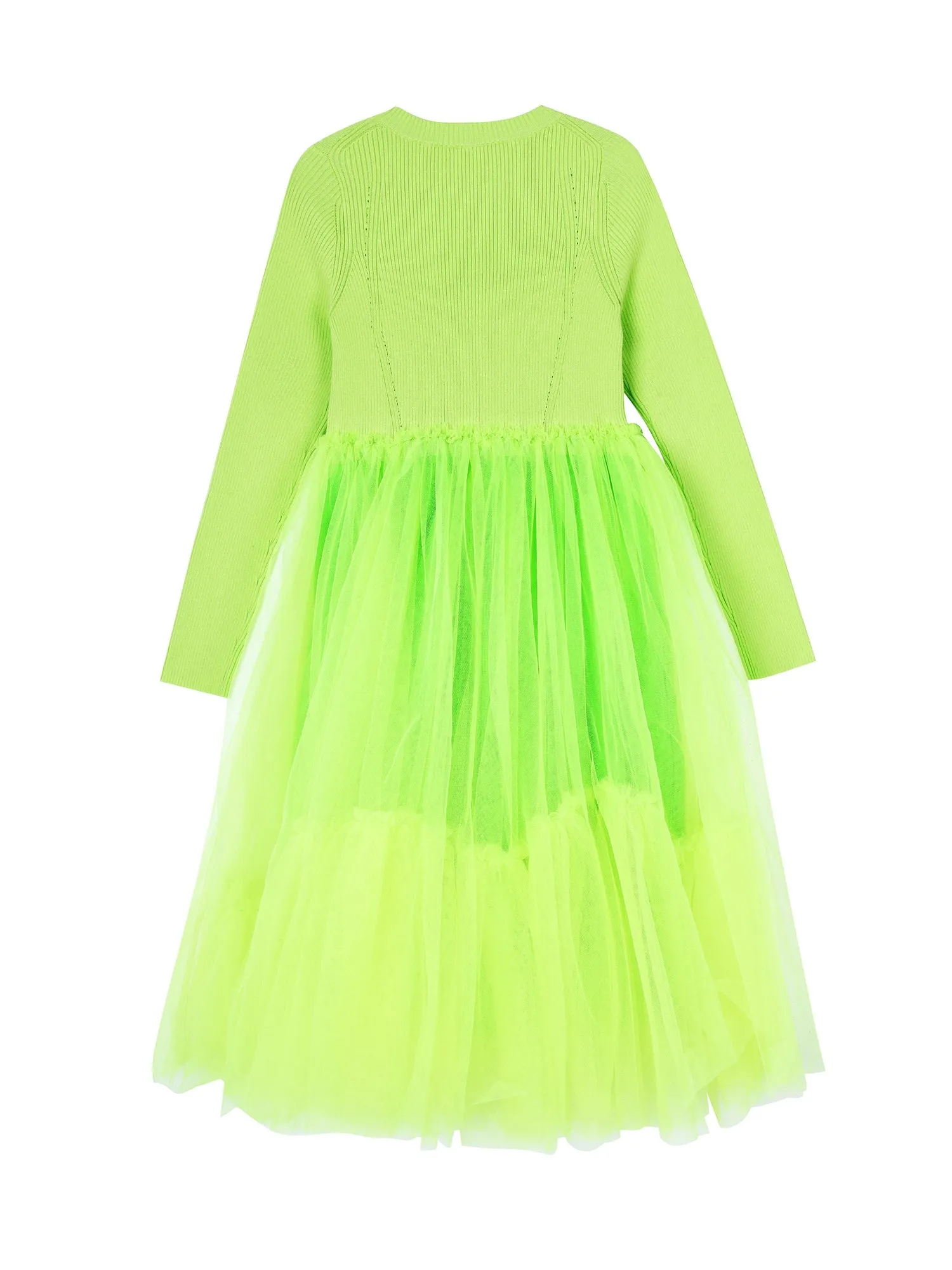 JNBY Girl's Ribbed Sweater and Tulle Dress