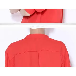 Ketty More Women Long Sleeve Crepe Collar Neck Shirt-KMWSB740