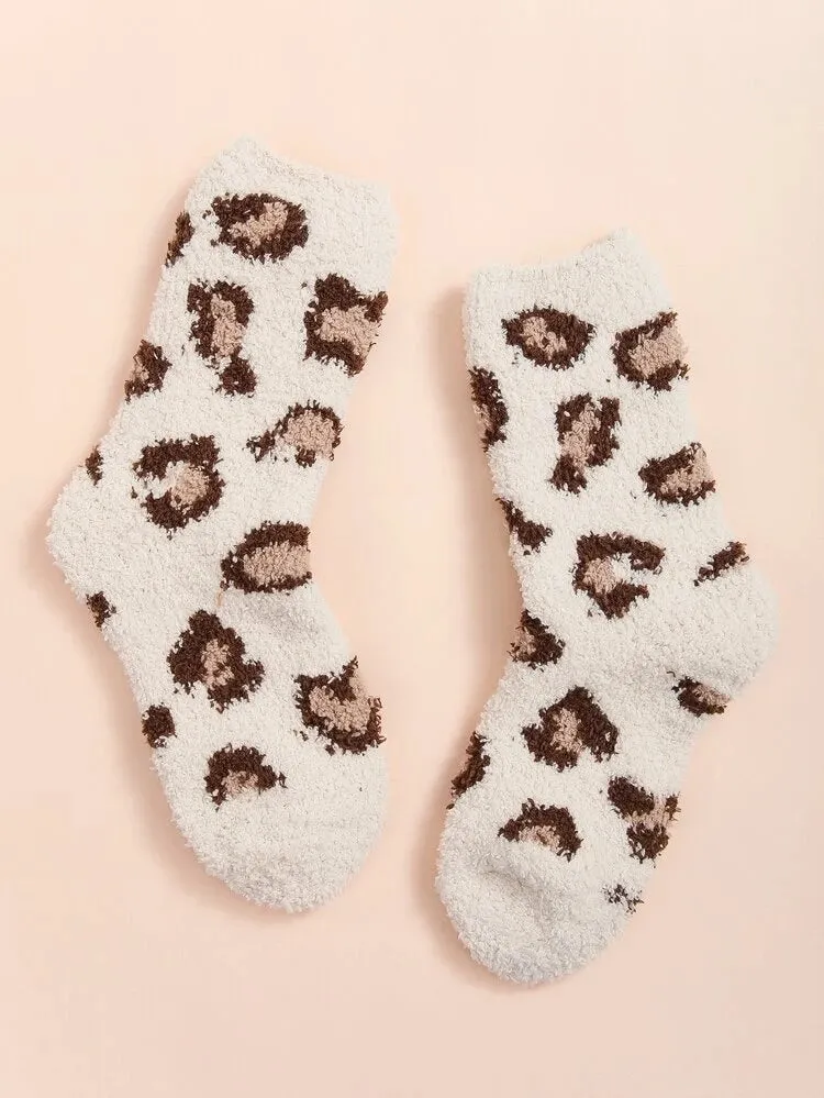 Leopard Fuzzy Socks