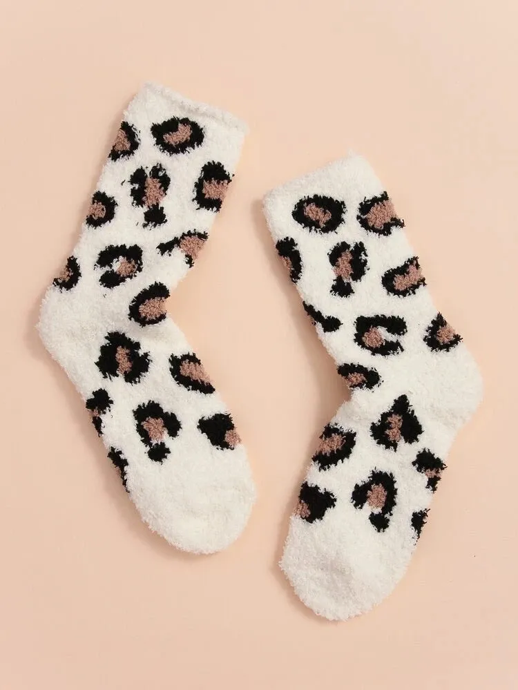 Leopard Fuzzy Socks