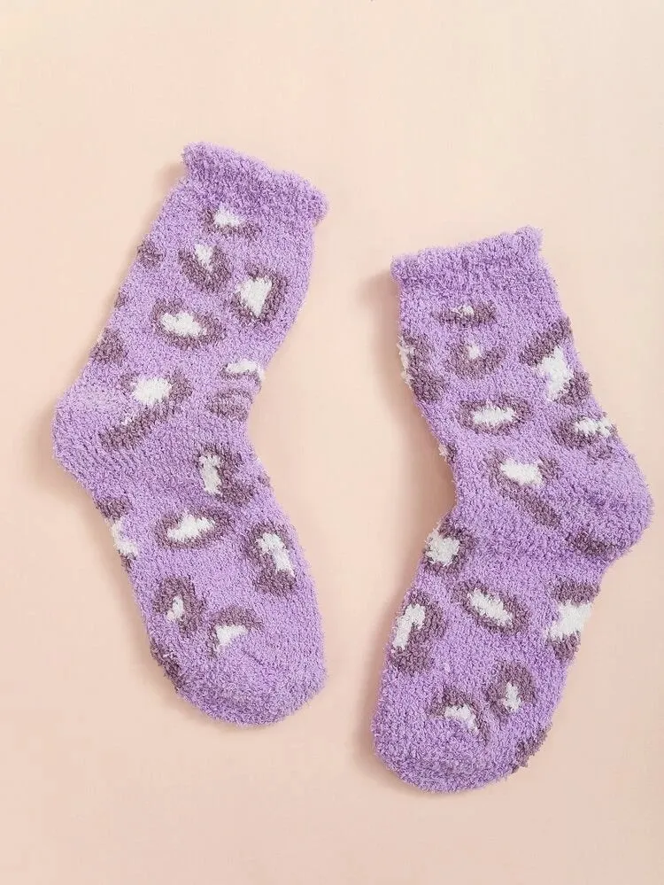 Leopard Fuzzy Socks