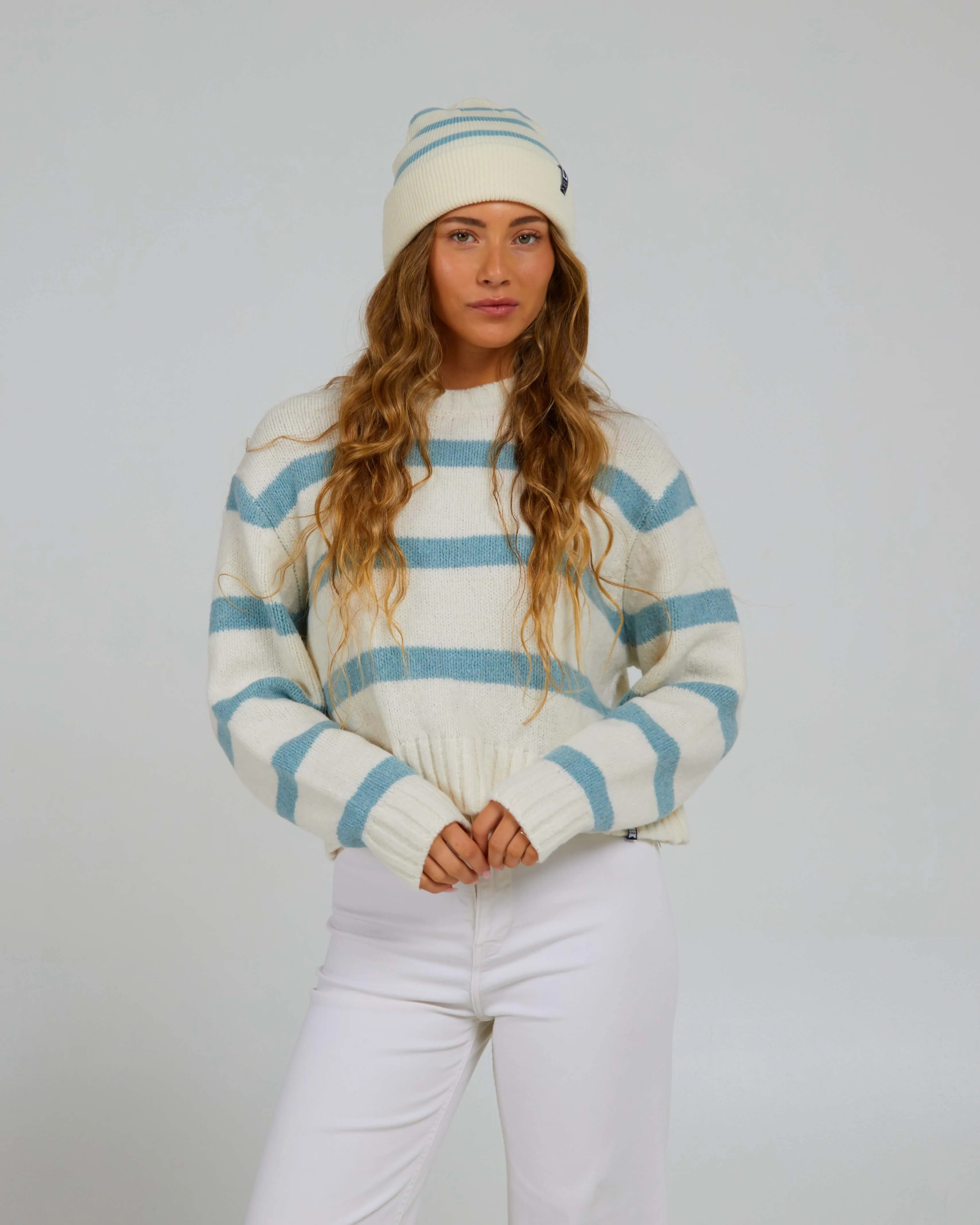 Lighthouse Beanie - Off White/Cloud Blue