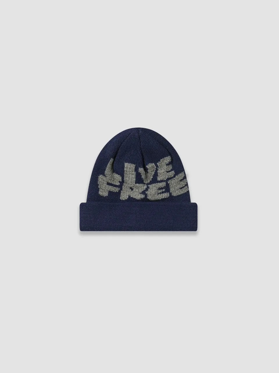 Live Free Jacquard Beanie - Navy