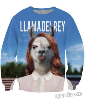 Llama Del Rey Crewneck Sweatshirt