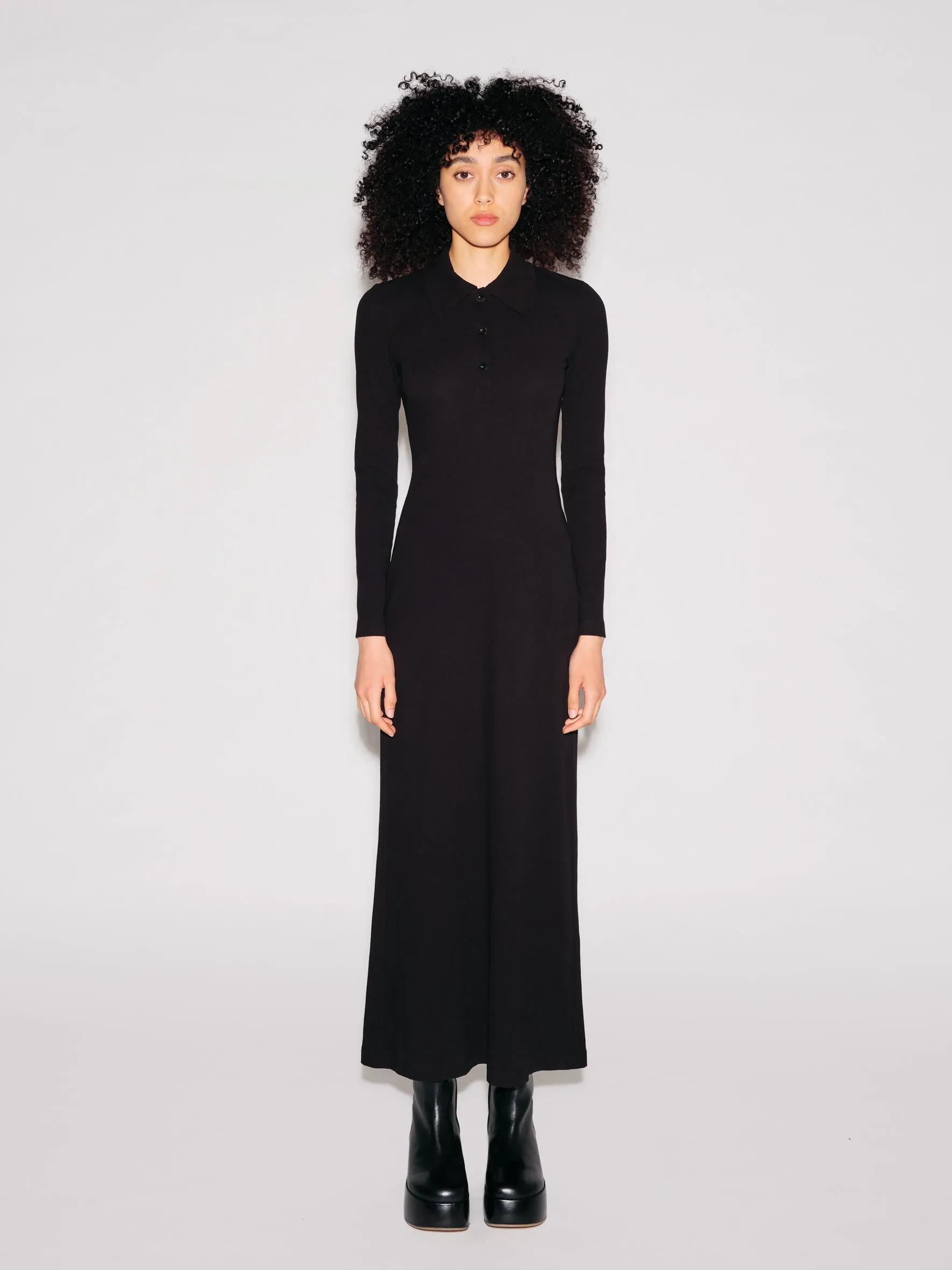 LONG SLEEVE POLO T-SHIRT DRESS