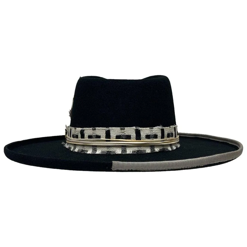 Lounge | Mens Black Pencil Rim Felt Hat