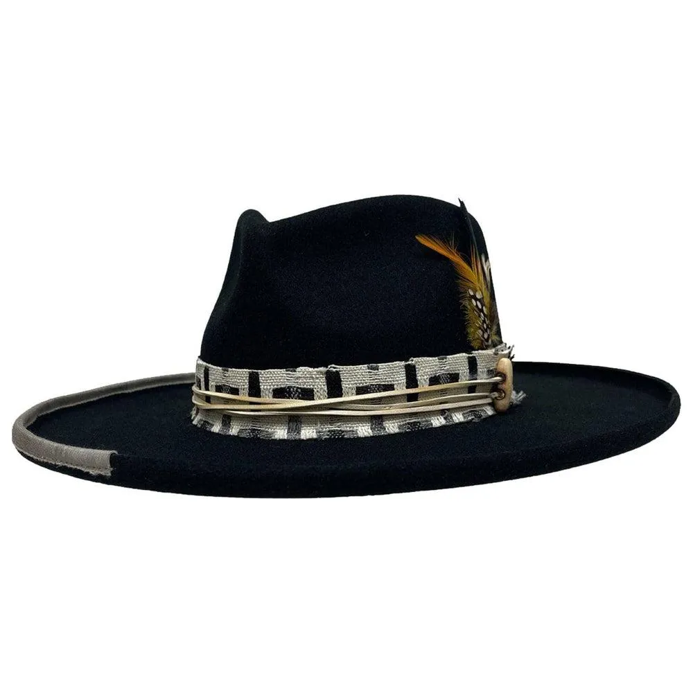 Lounge | Mens Black Pencil Rim Felt Hat