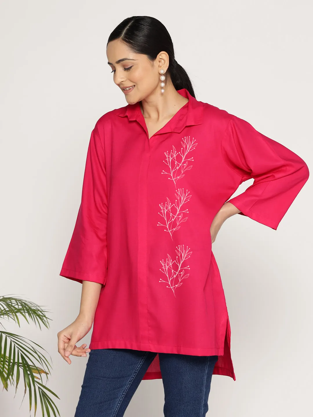 Magenta Rayon ShirtTop - Glace