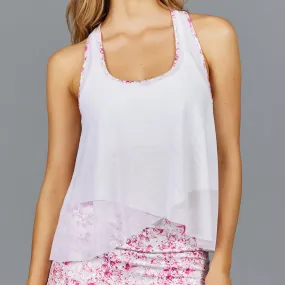 Meadow Layer Top (white/print)