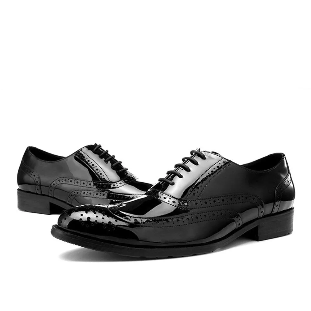 Men Lace Up Wing Tip Brogue Formal Shoes