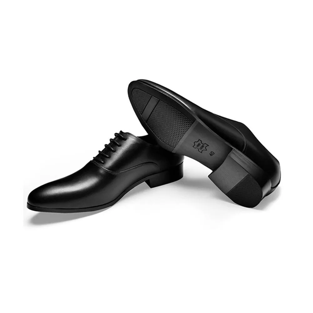 Men Solid White Genuine Leather Formal Shoes