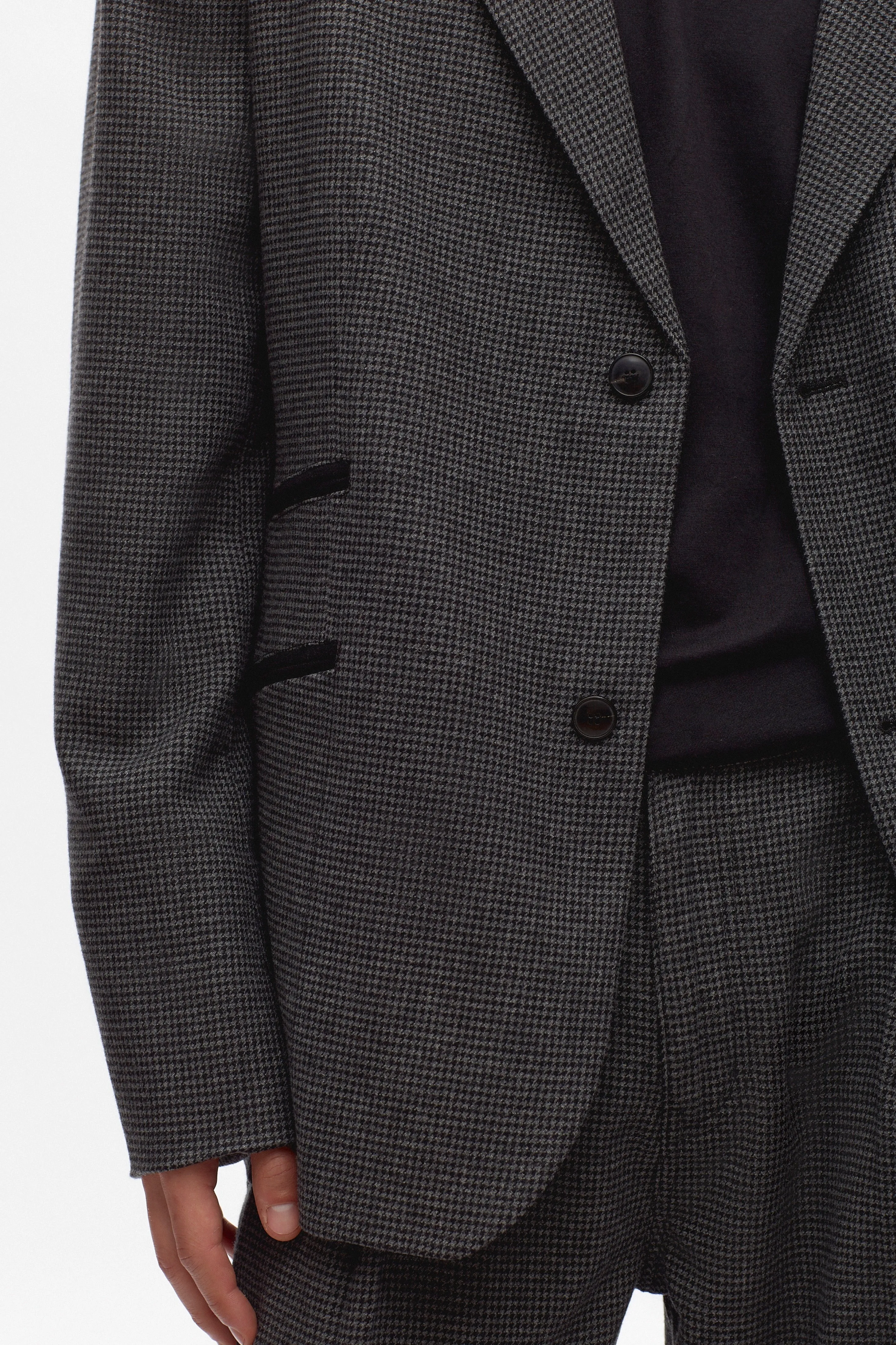 Men's Wool Laureate Jacket in Charcoal Houndstooth 414