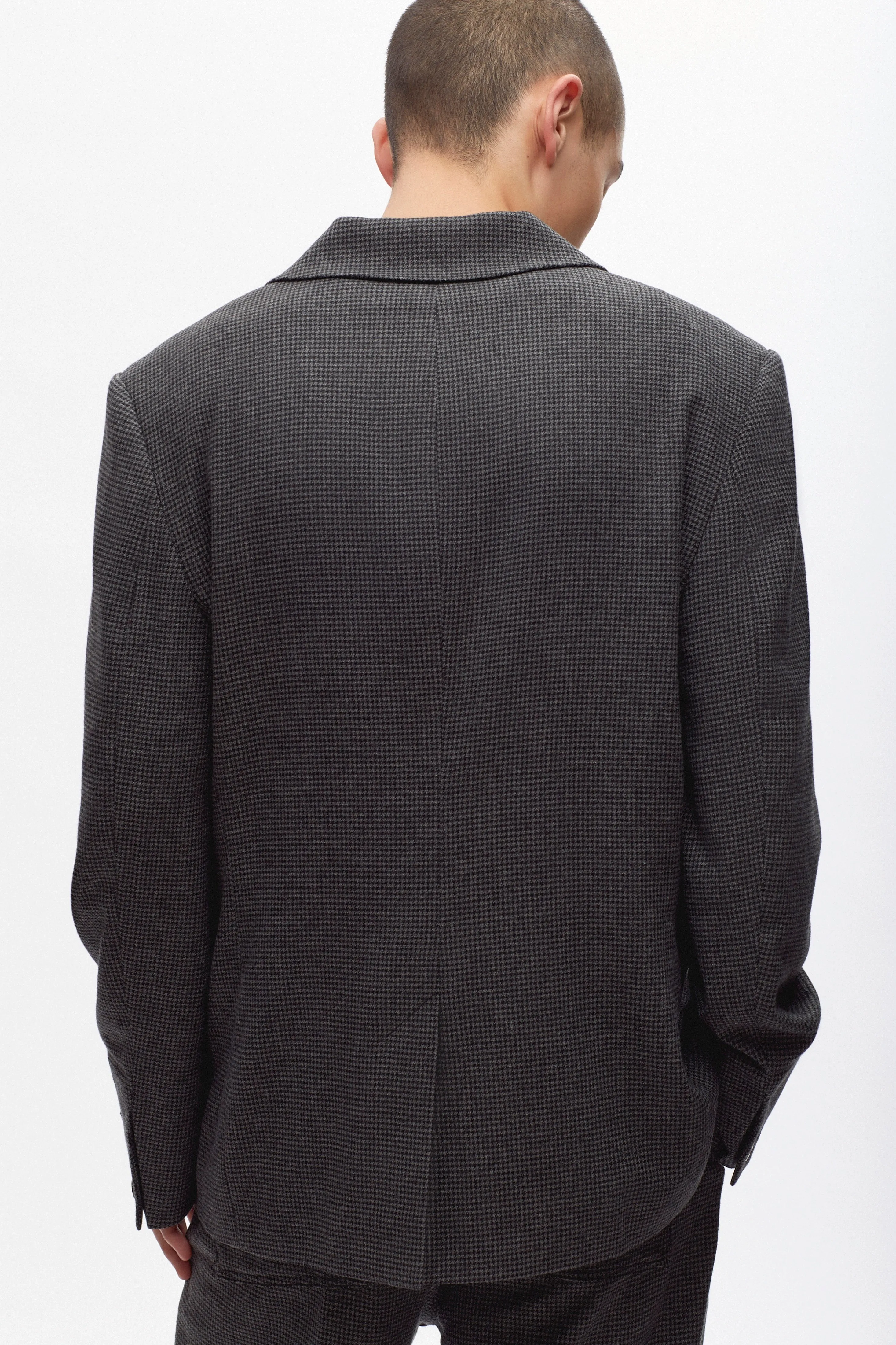 Men's Wool Laureate Jacket in Charcoal Houndstooth 414