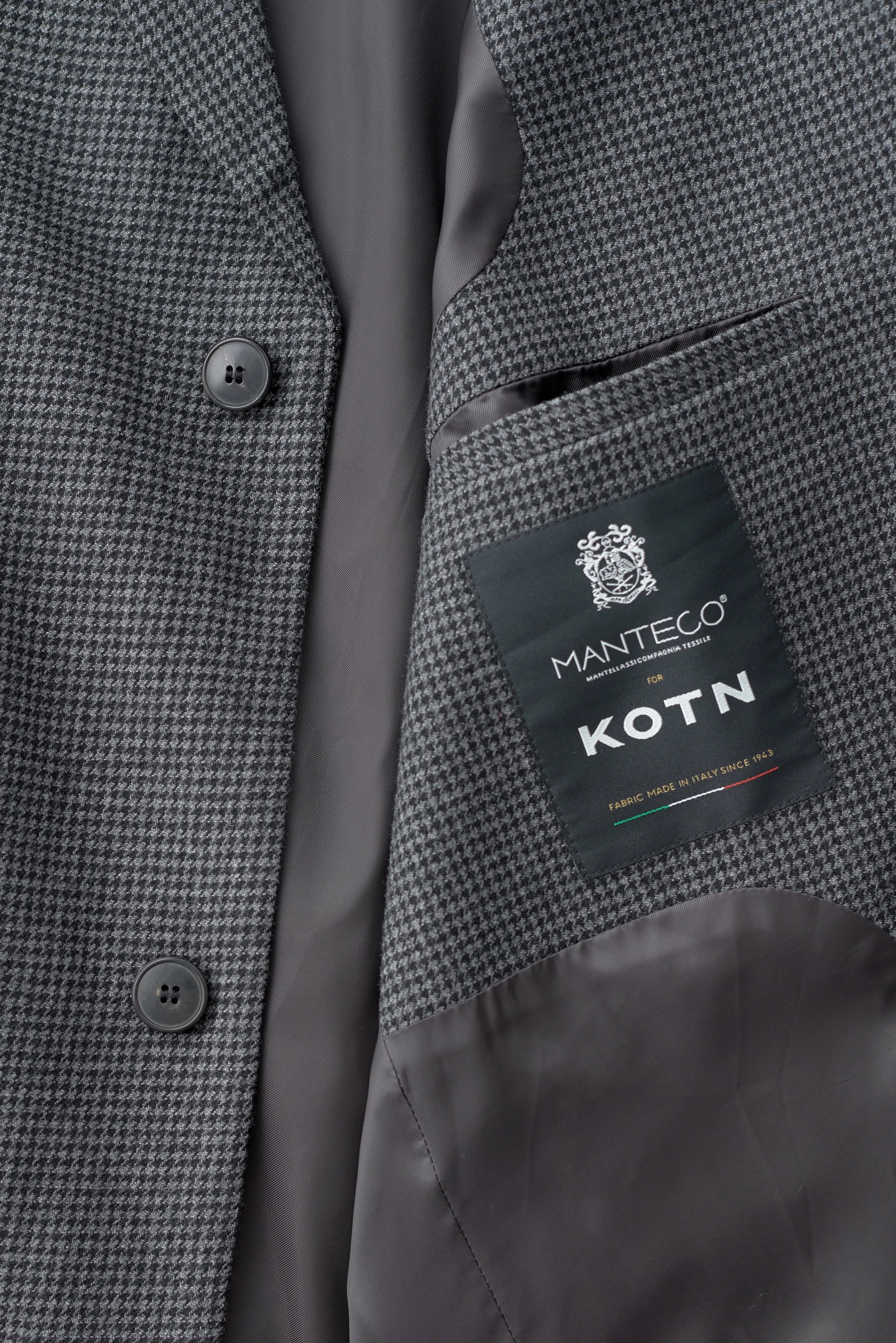 Men's Wool Laureate Jacket in Charcoal Houndstooth 414