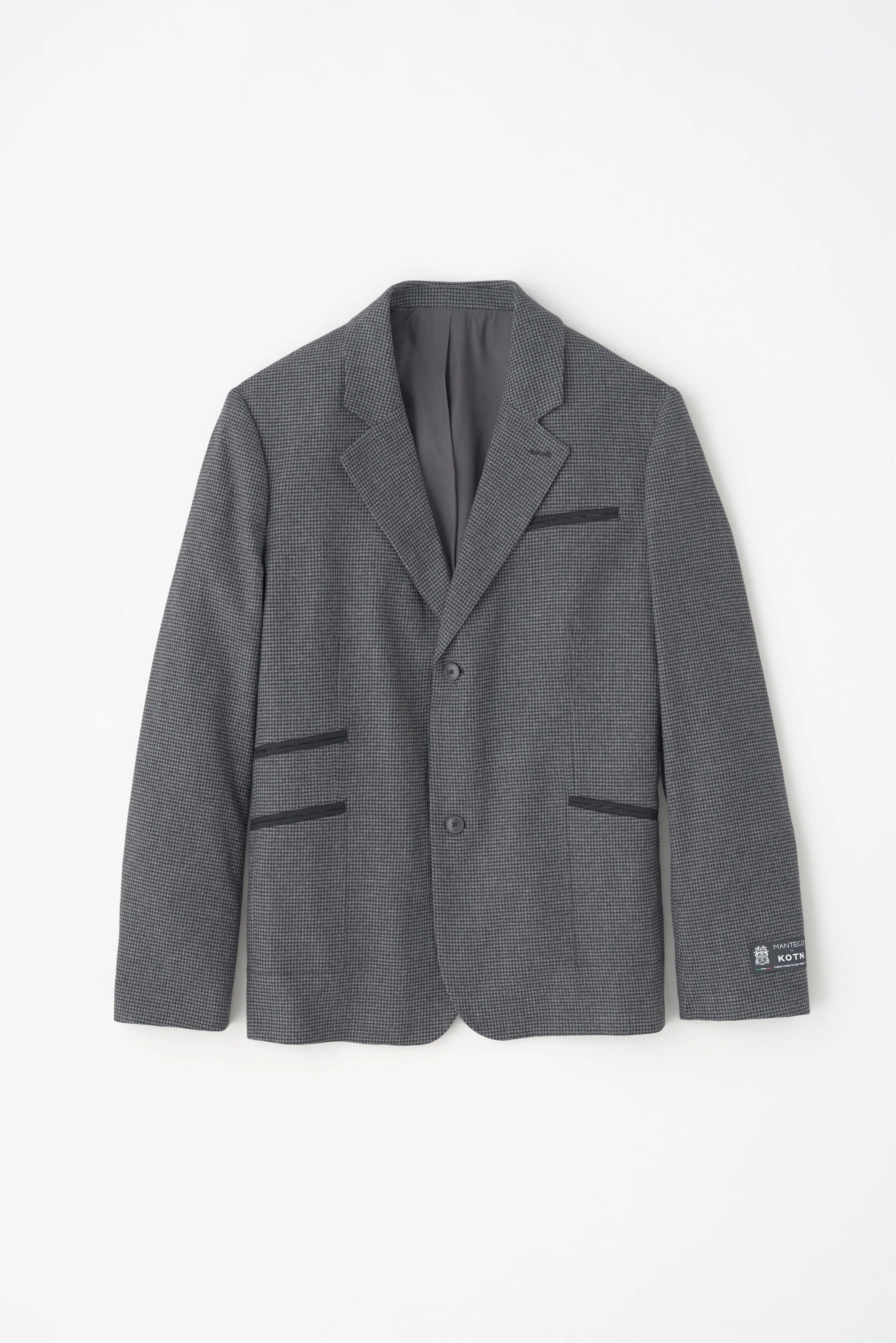 Men's Wool Laureate Jacket in Charcoal Houndstooth 414