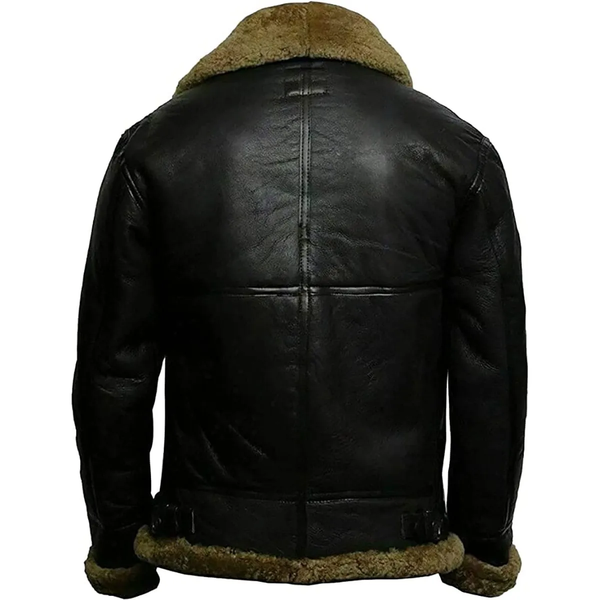 Mens’s Winter B3 WW2 Aviator Fighter Pilots Raf Bomber Real Fur Shearling Leather Jacket