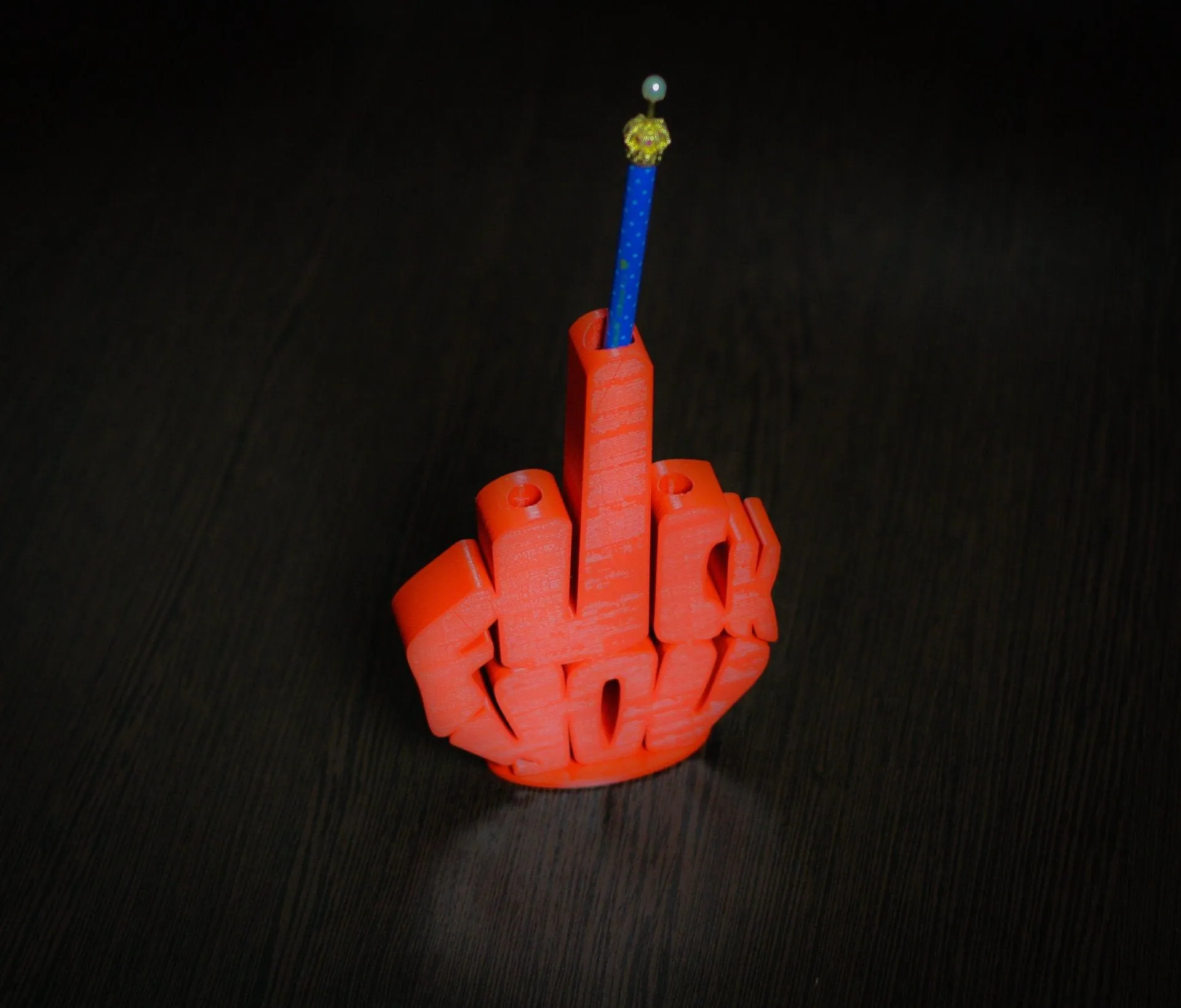 Middle Finger Pencil Holder - Unique Pen Cup and Desk Accessory