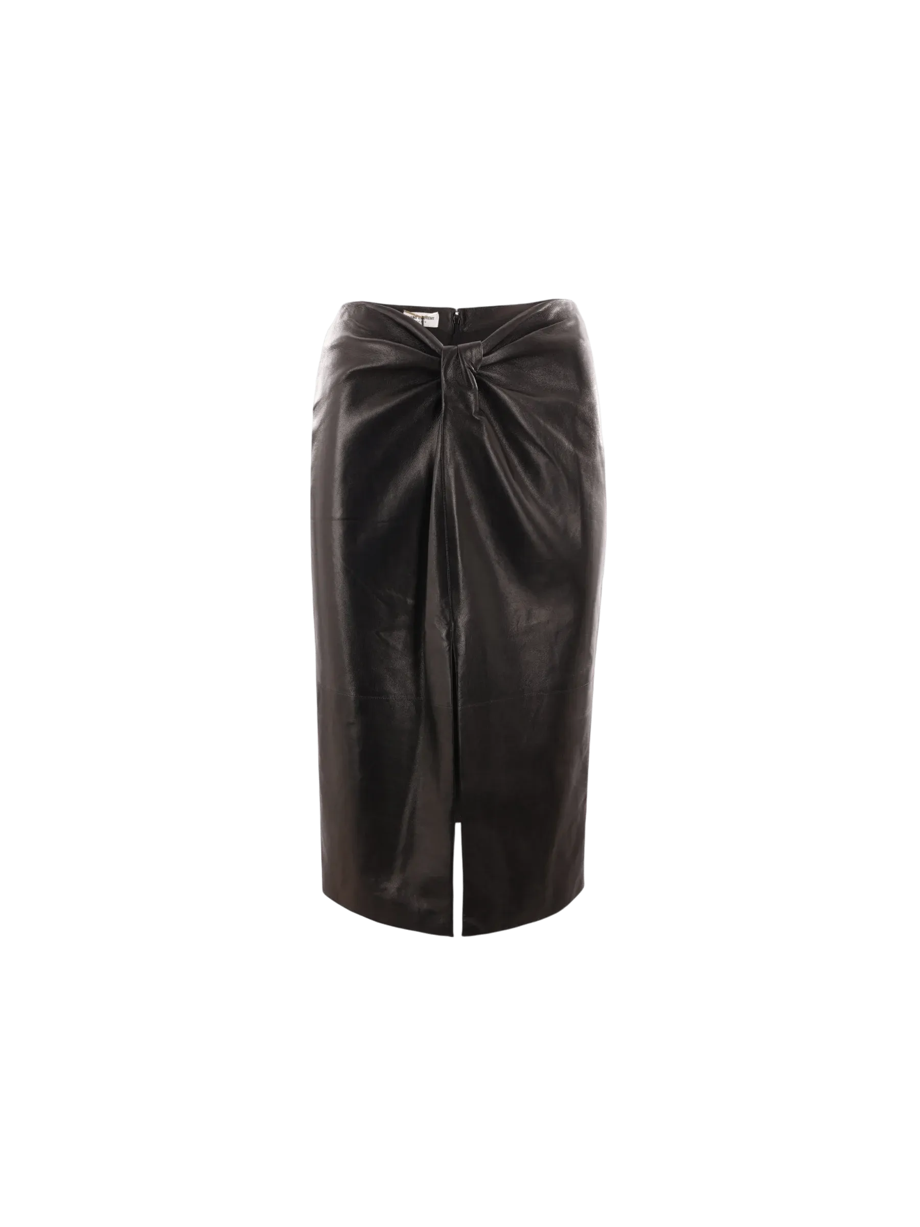 Nappa Leather Midi Pencil Skirt