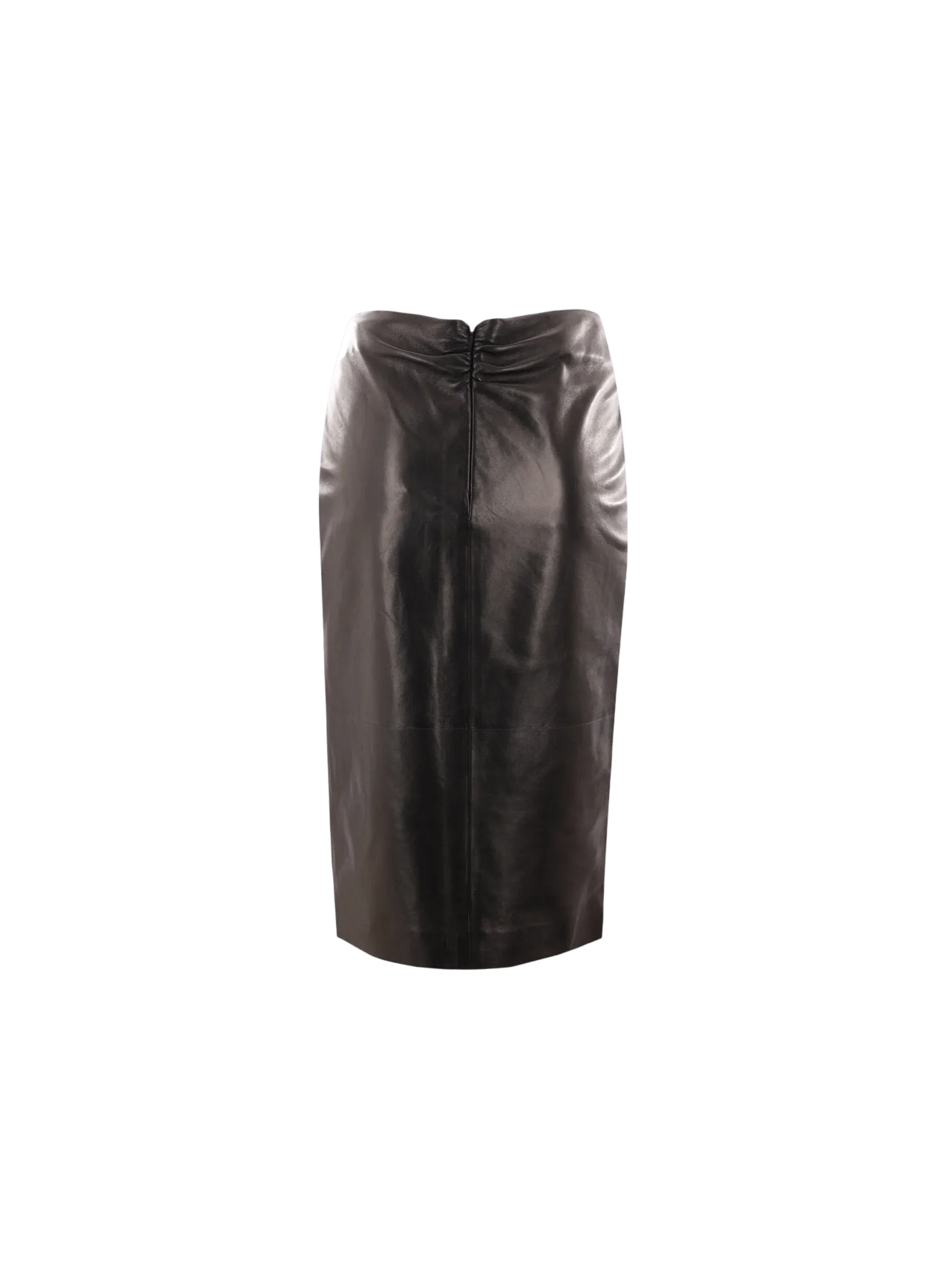 Nappa Leather Midi Pencil Skirt