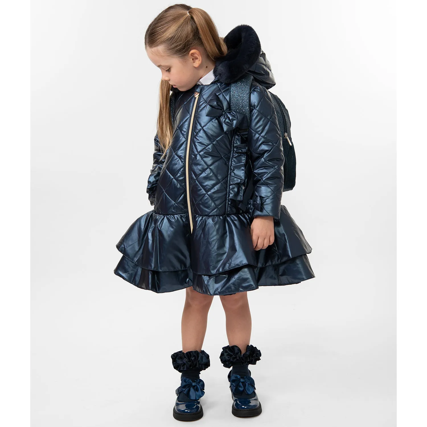 Navy Hooded Schoolcoat