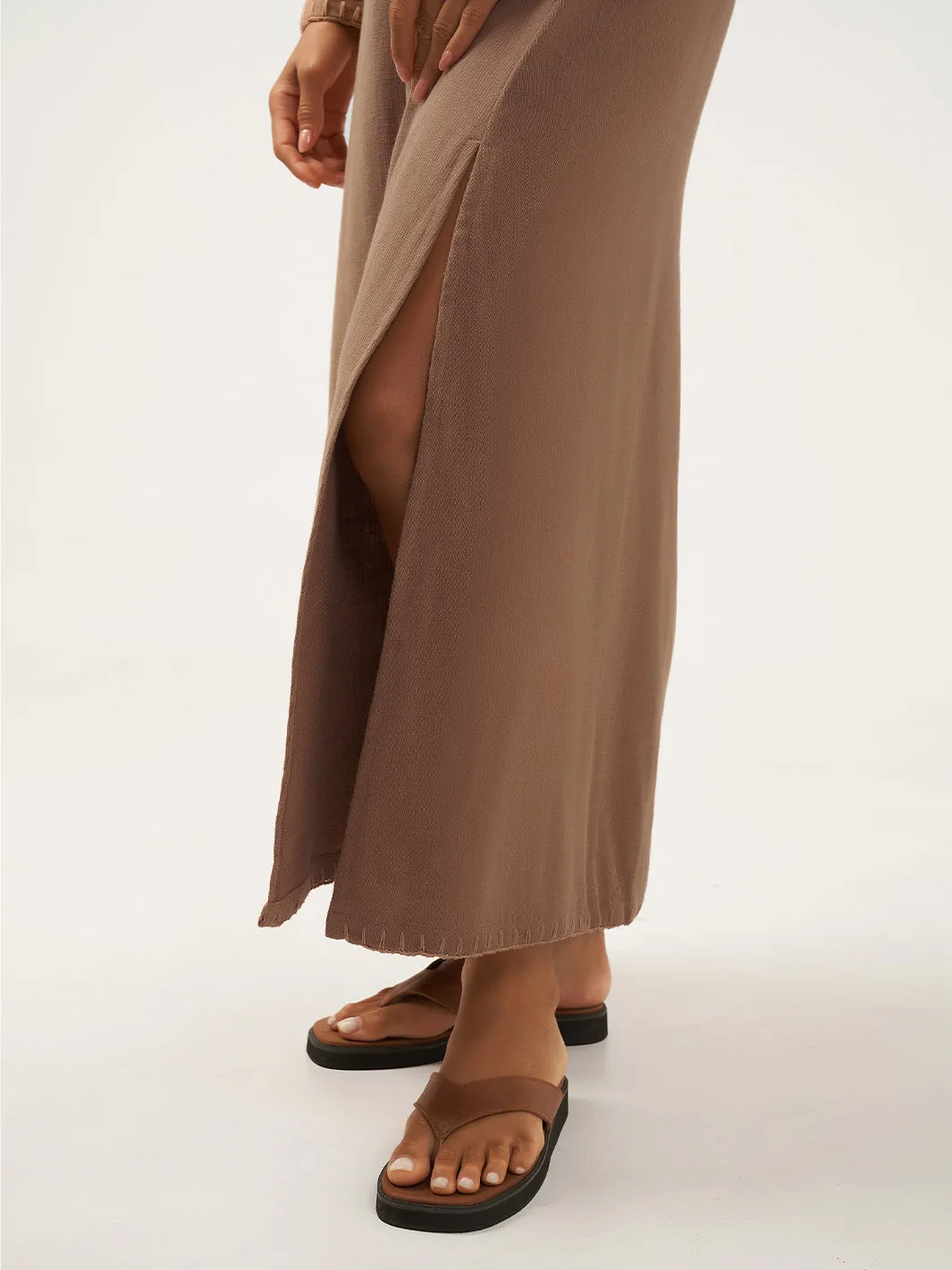 Nerii Ramie Skirt Desert Sand