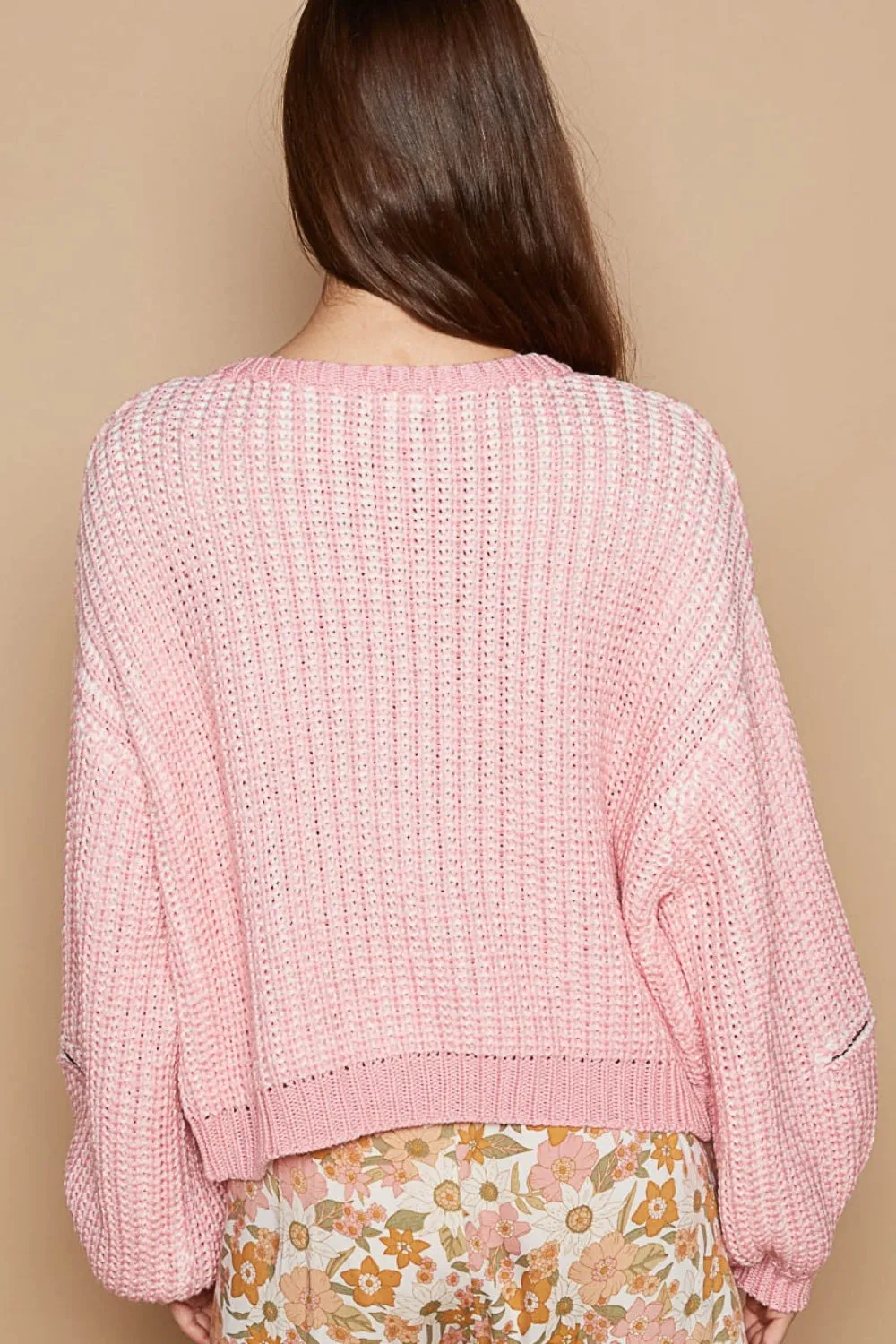 NIANA HEART LUXE SWEATER - CANDY PINK