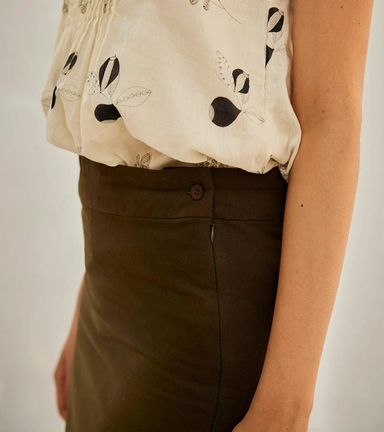 Olive pencil skirt