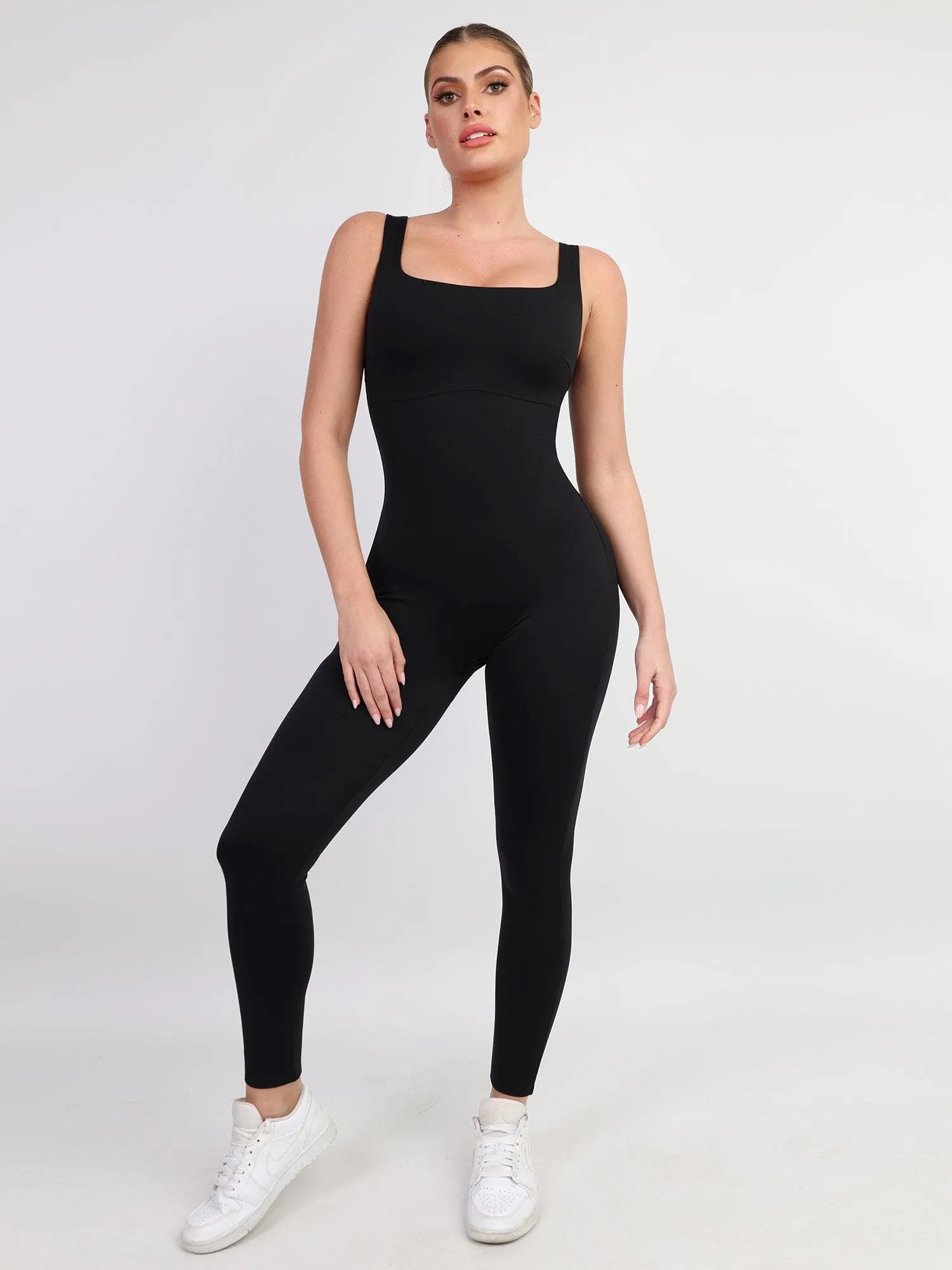 One Piece Tank Top Thigh Slimming Workout Jumpsuit