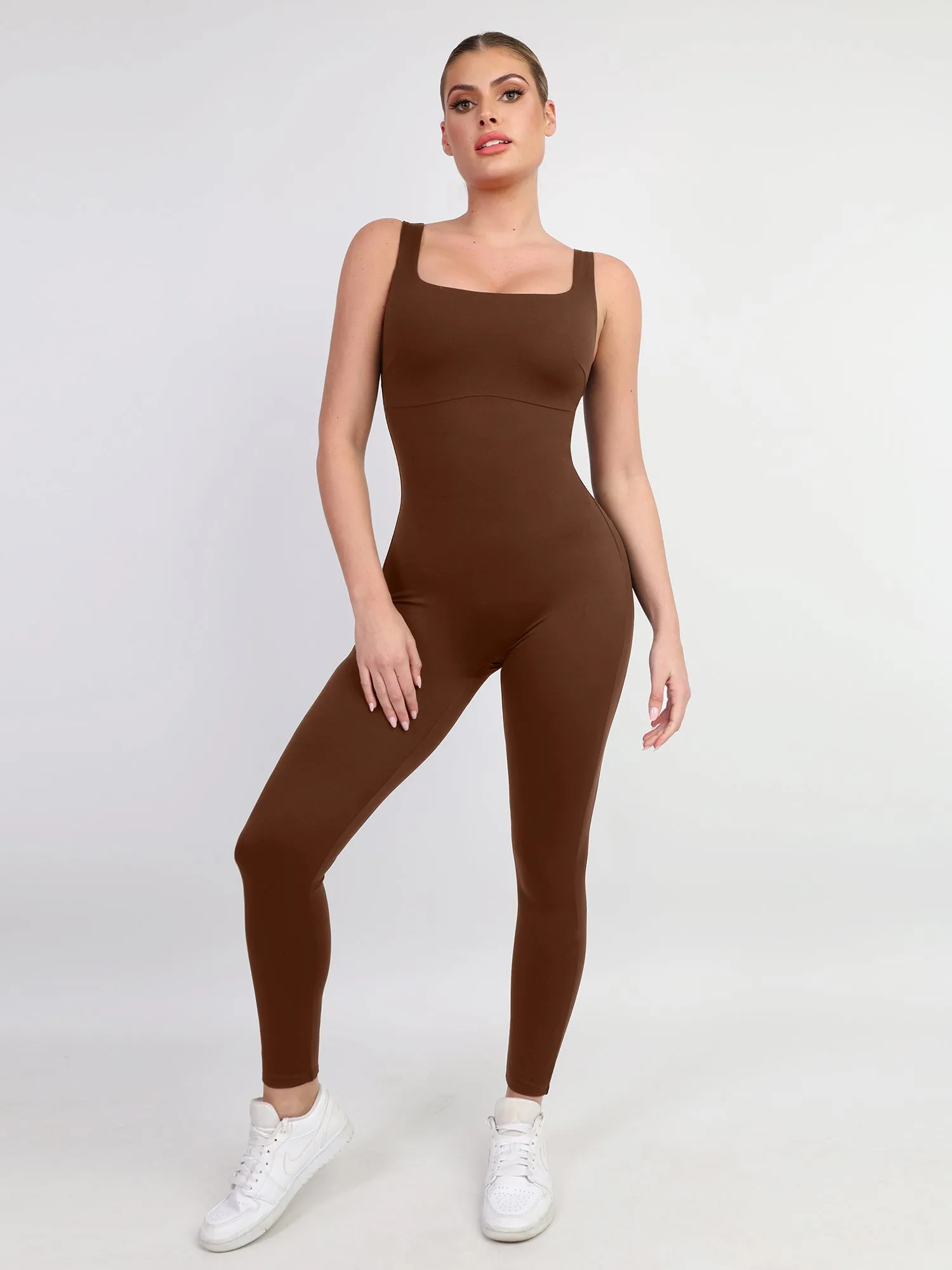 One Piece Tank Top Thigh Slimming Workout Jumpsuit