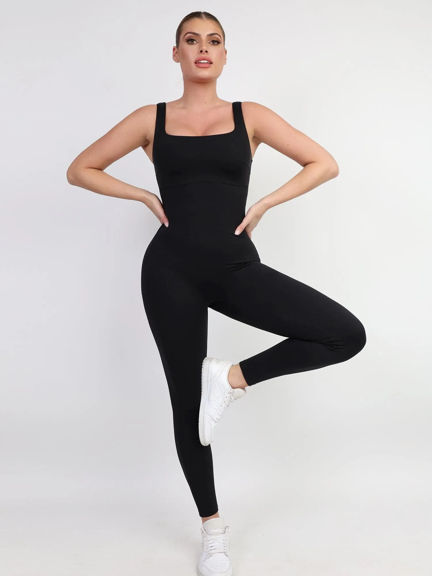 One Piece Tank Top Thigh Slimming Workout Jumpsuit