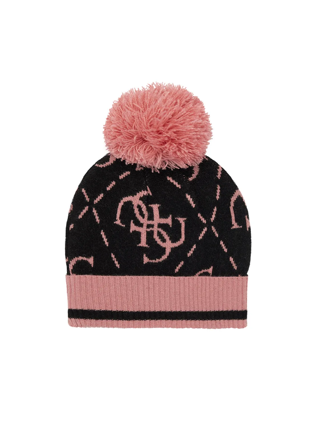 Pink and Black Logo Beanie